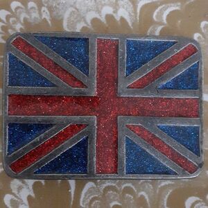 Enamel British flag belt buckle
